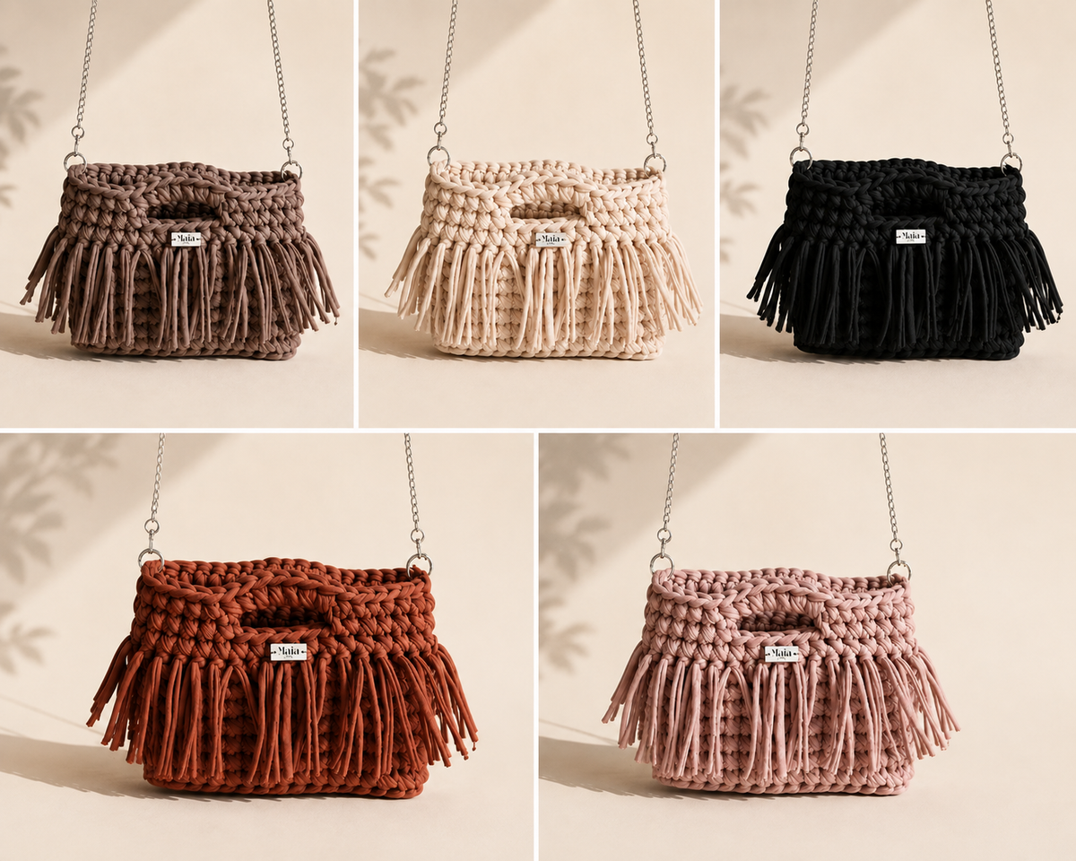 Sac Sienna – Sac à franges au crochet fait main